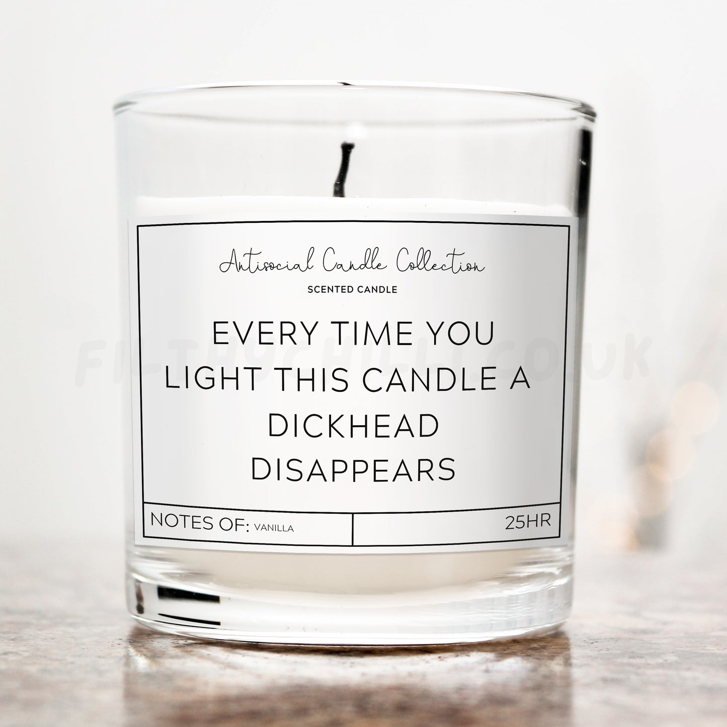 Every time you light this candle a dickhead disappears candle