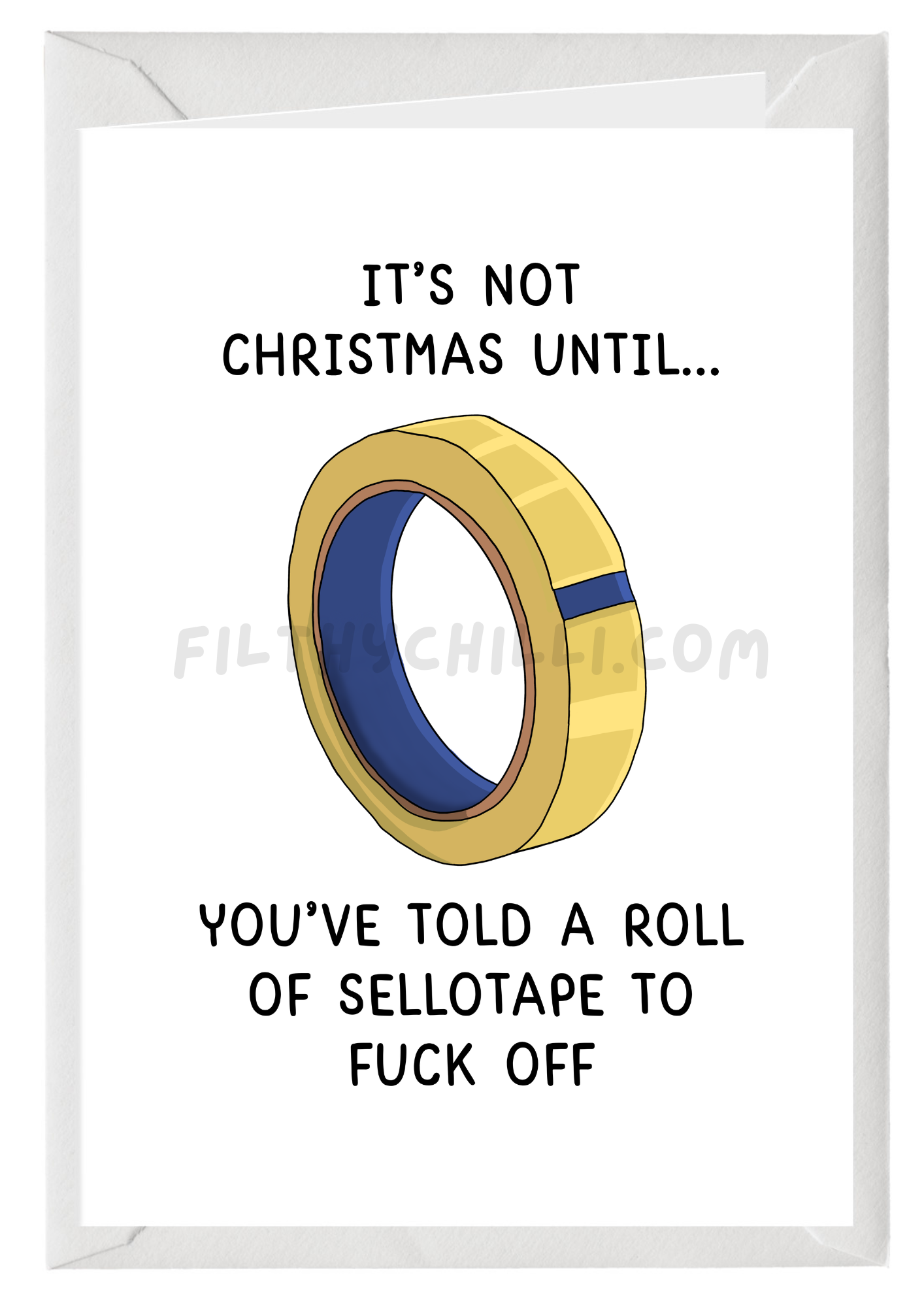 Funny Roll of Sellotape Christmas Card
