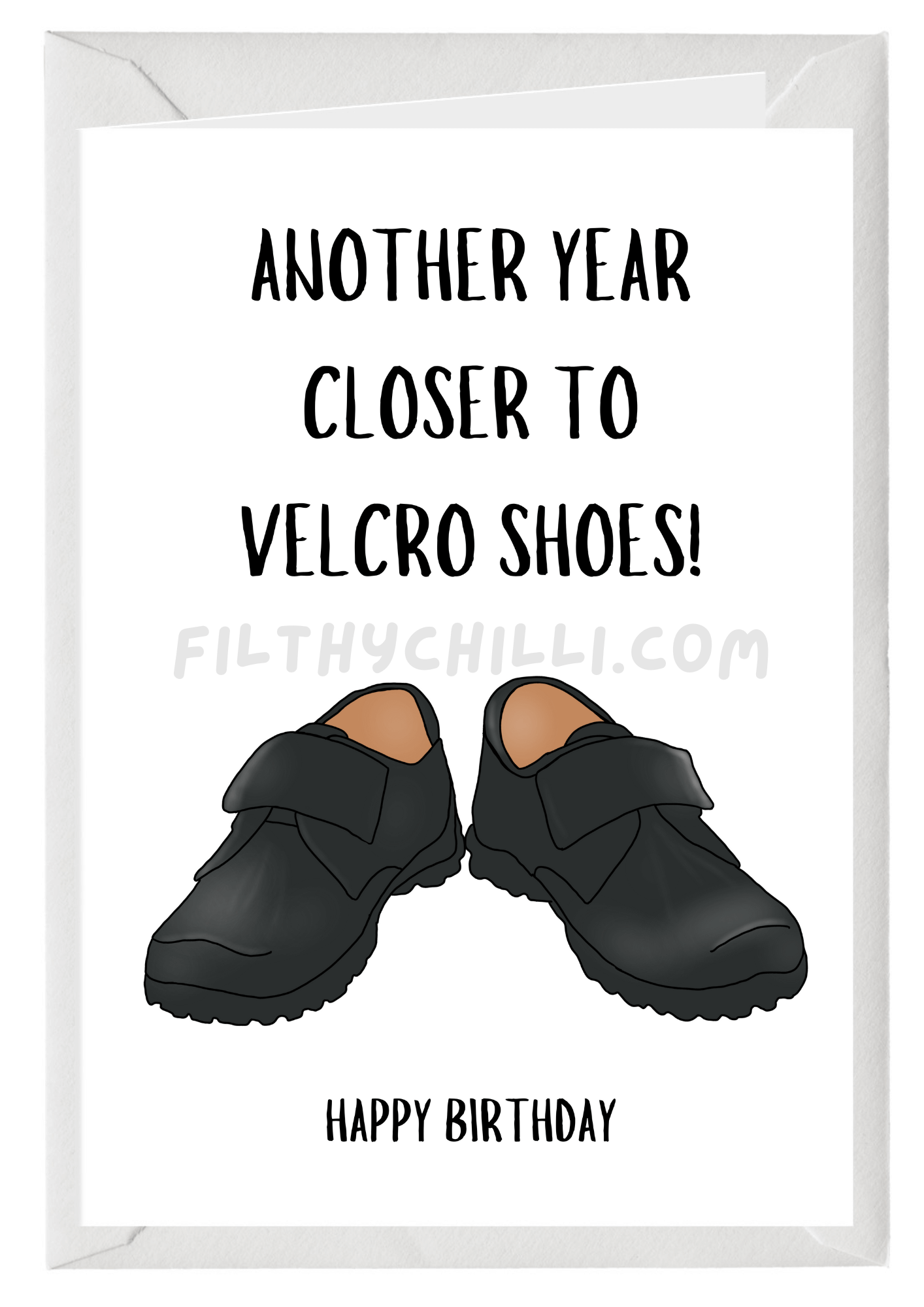 Closer To Velcro Shoes Card