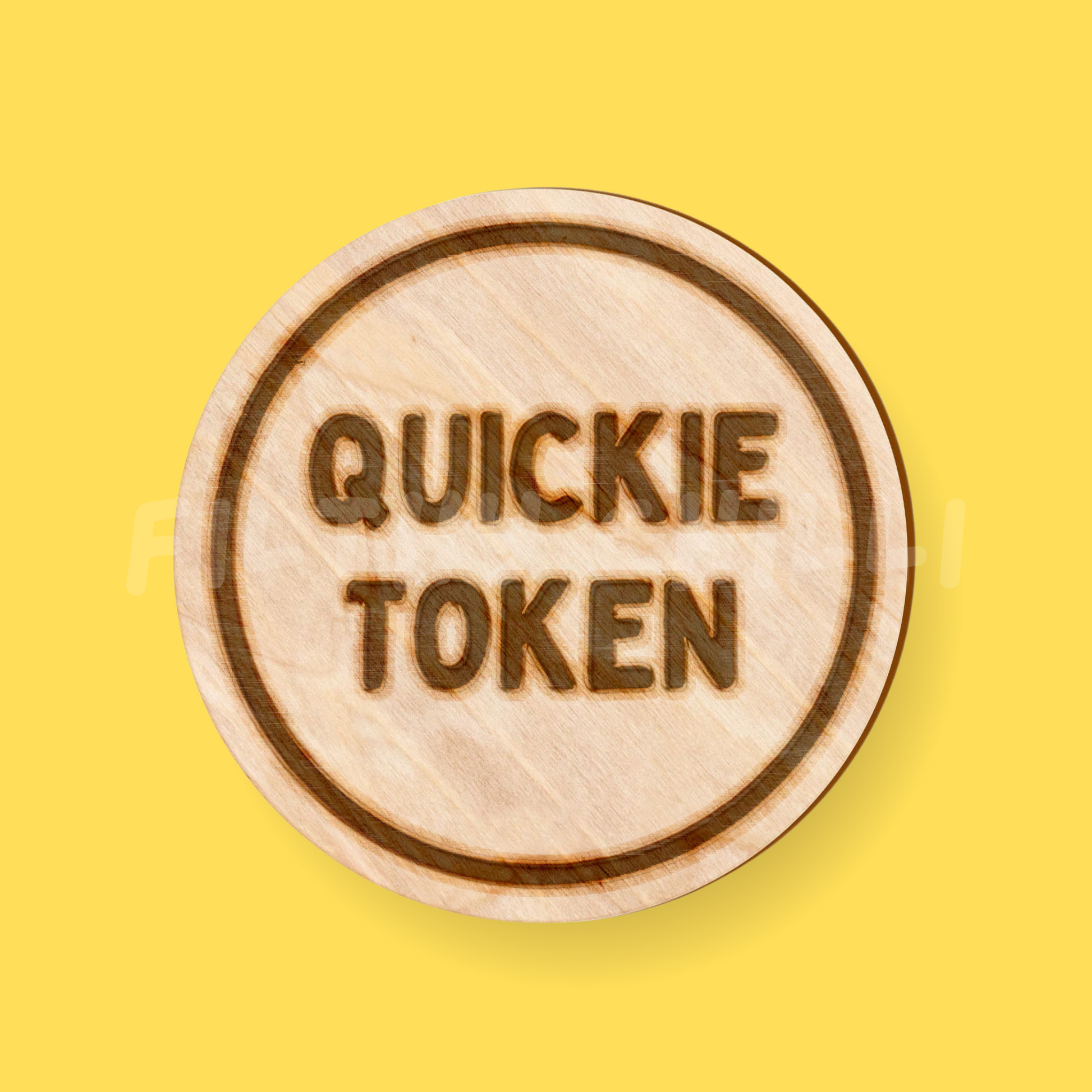 funny wooden token