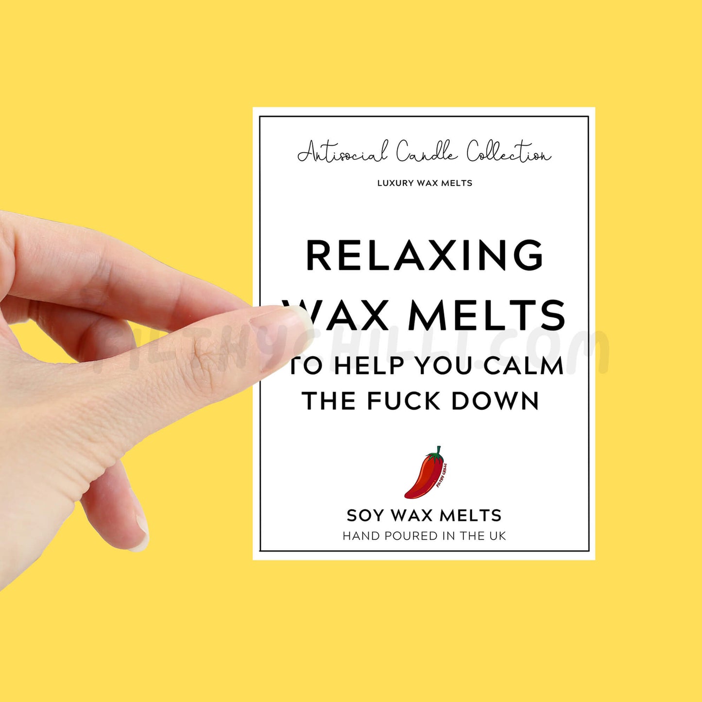 Relaxing Wax Melts To Help You Calm The Fuck Down Wax Melt label for you to stick onto your own wax melt packet