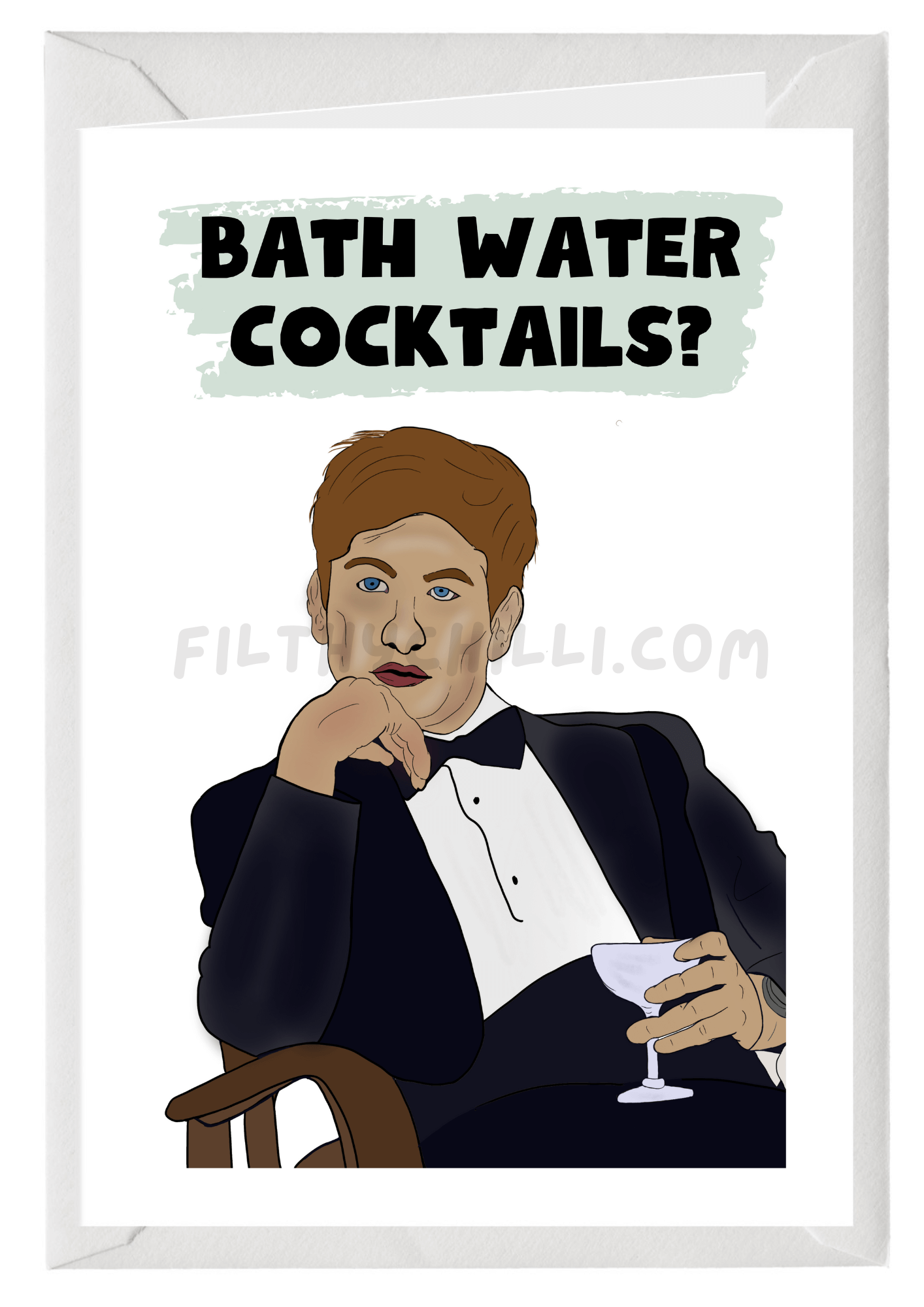 Bath Water Cocktails Birthday Card