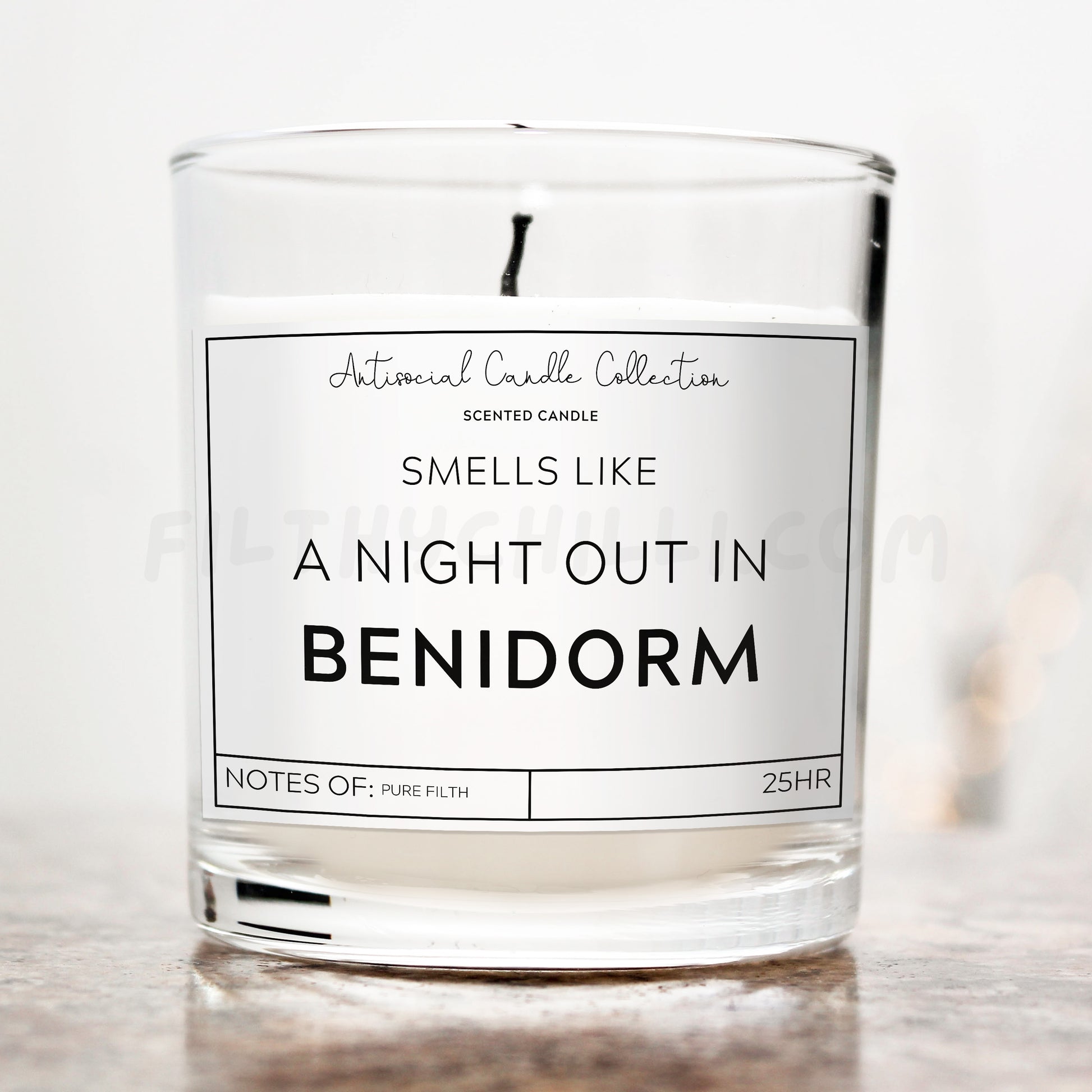 Smells like a night out in Benidorm candle