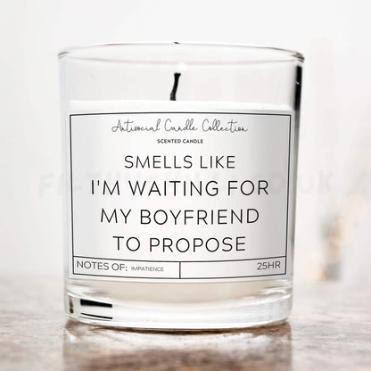 smells like i'm waiting for my boyfriend to propose candle 