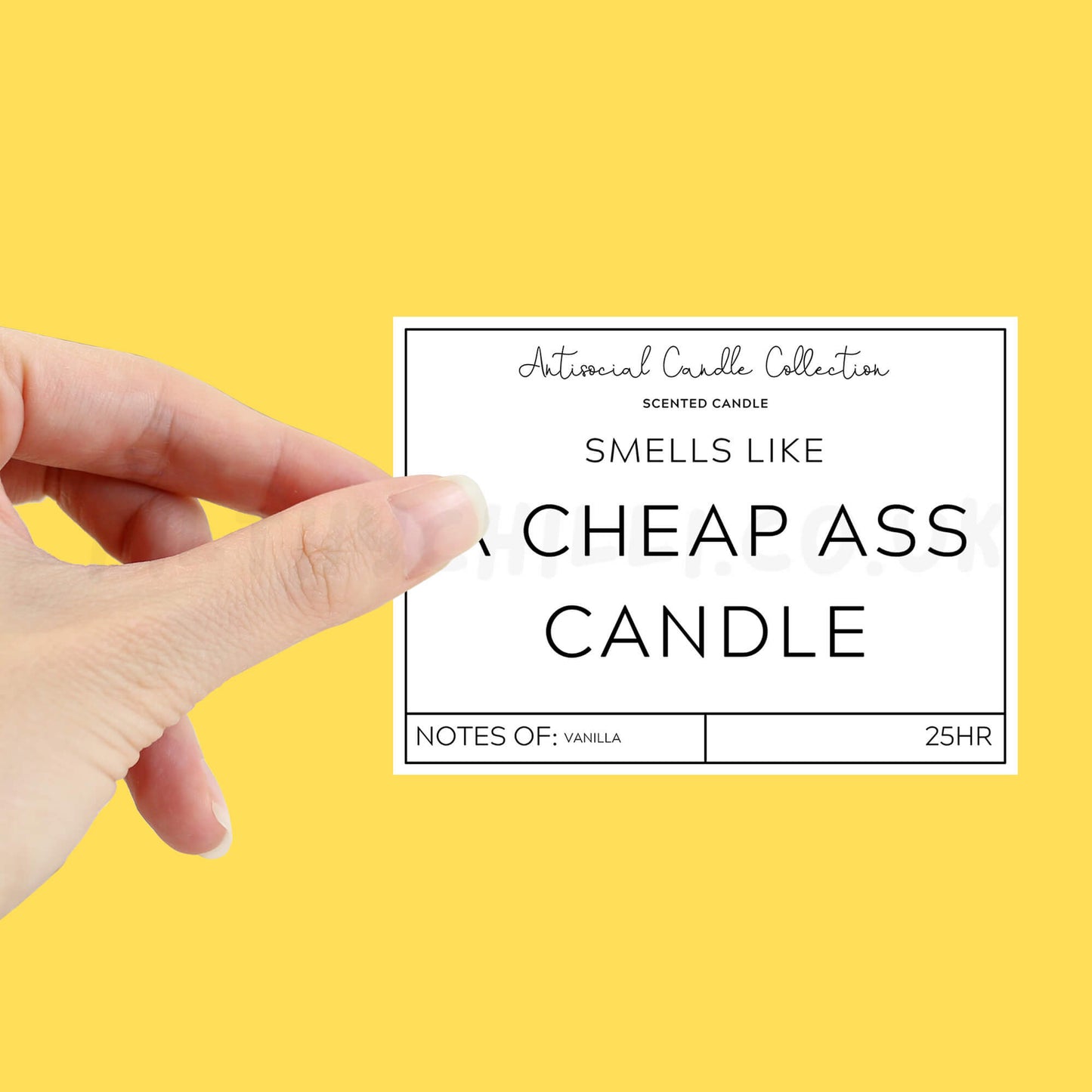 Smells like a cheap ass candle label