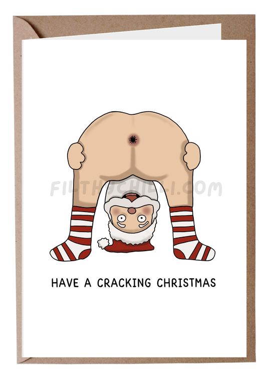Funny Santa Have A Cracking Christmas Card