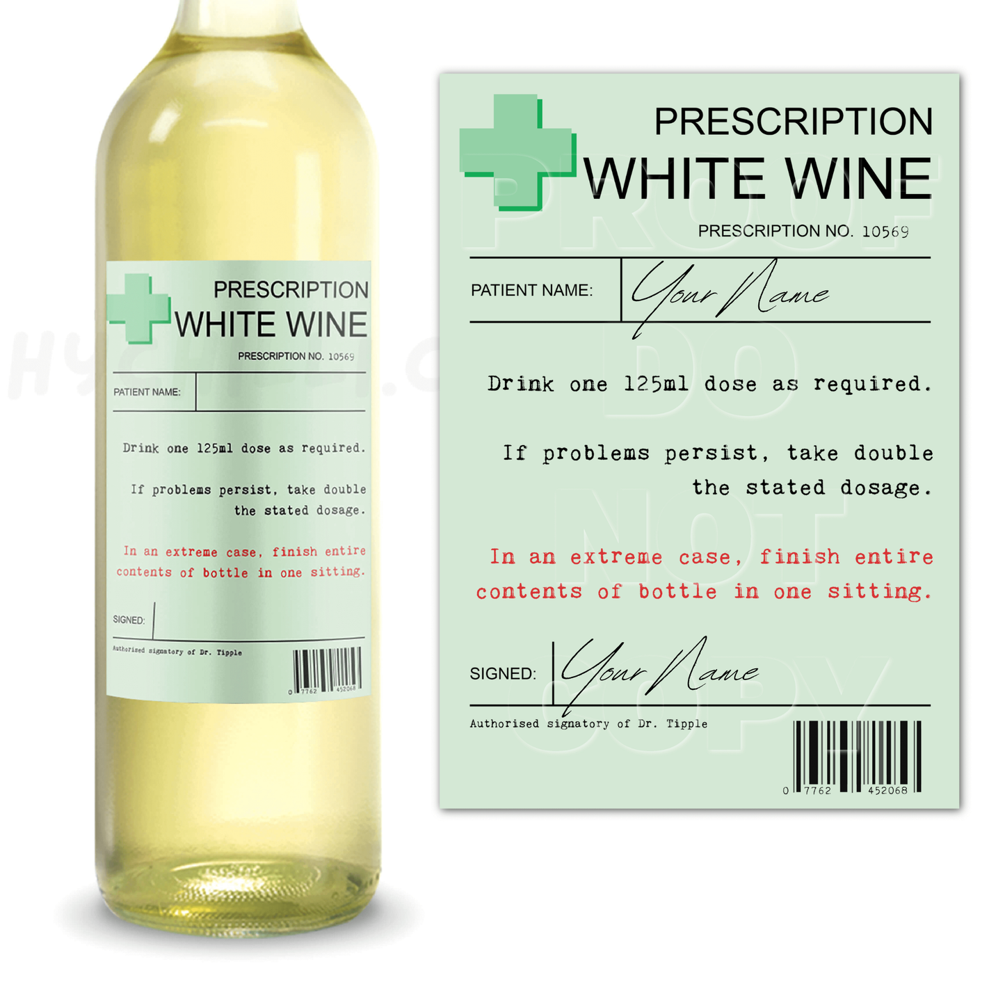 Personalised Prescription White Wine