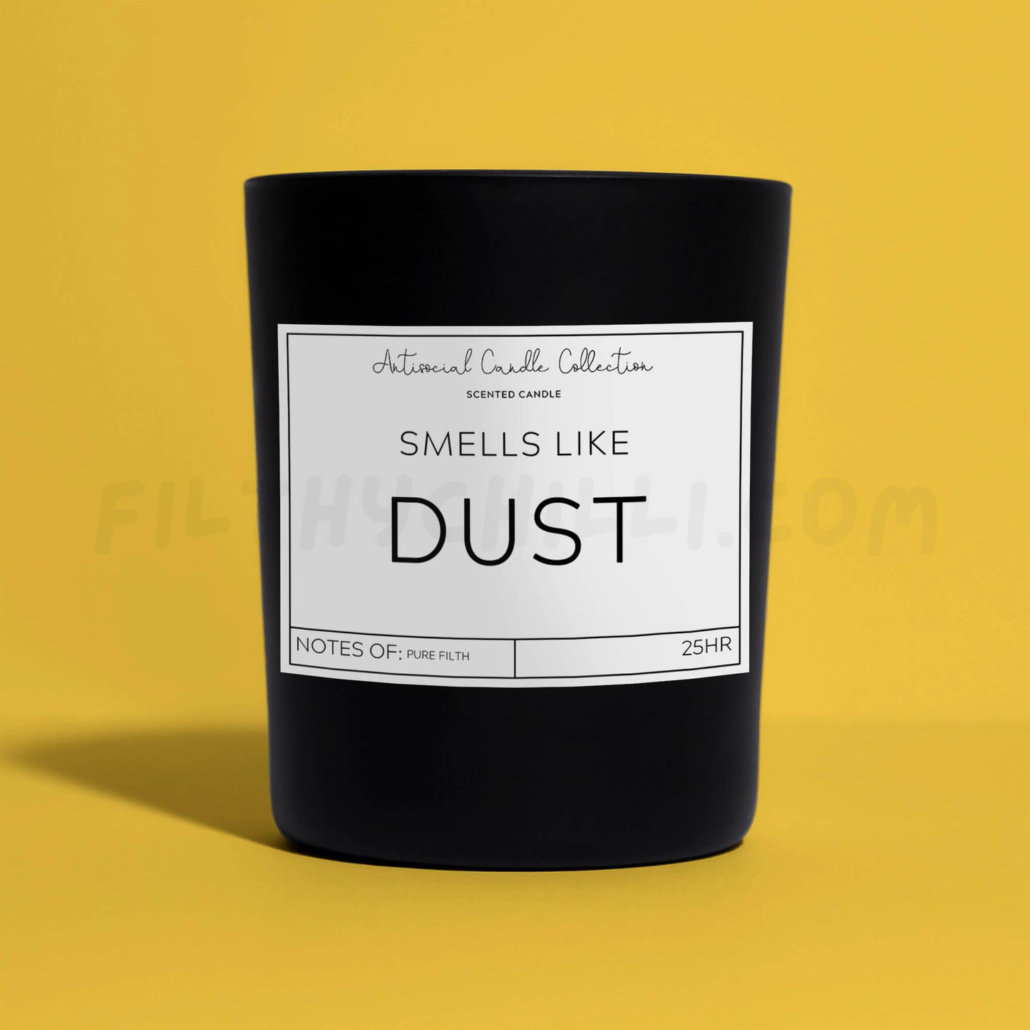 Smells Like Dust Black Glass Vegan Wax Candle