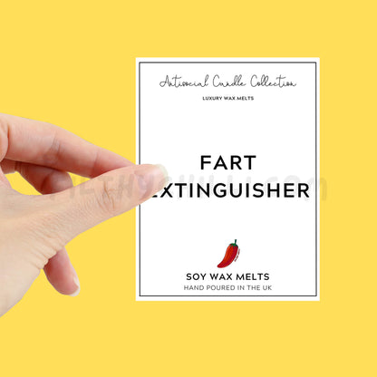 Fart Extinguisher Wax Melt label for you to stick on your own wax melt packet