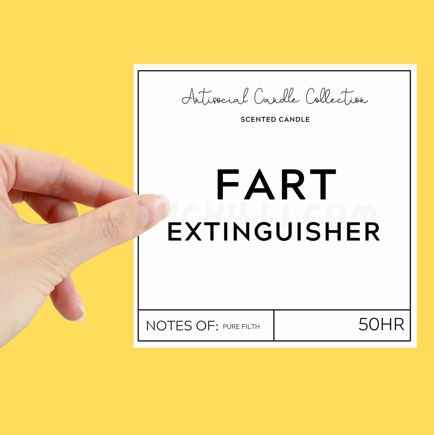 Fart extinguisher XL candle label