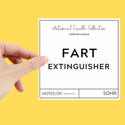 Fart extinguisher XL candle label