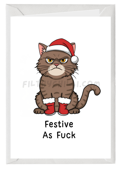 Funny Festive As F*ck Christmas Card