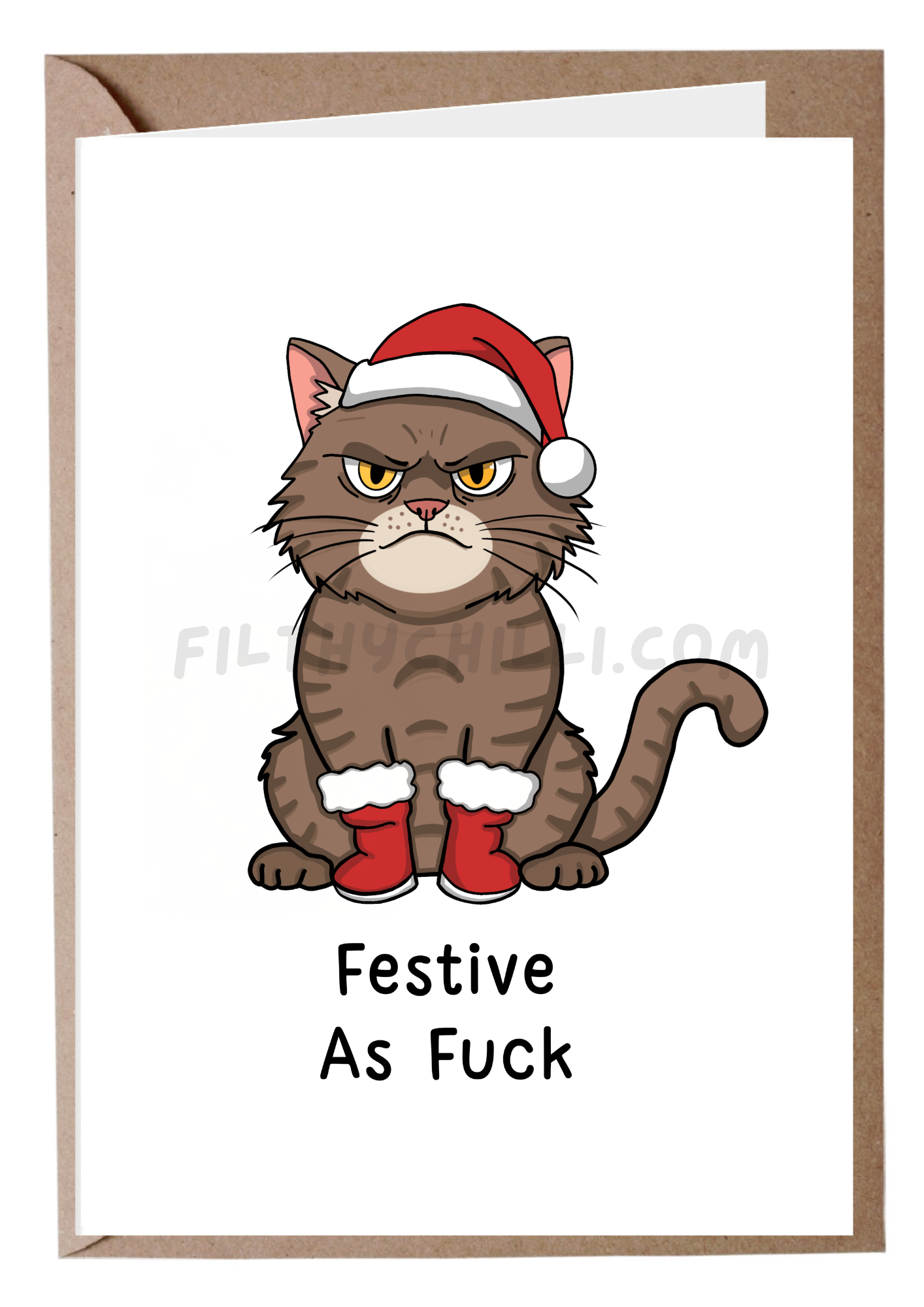 Funny Festive As F*ck Christmas Card