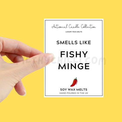 Smells Like Fishy Minge Wax Melt label for you to stick onto your own wax melt packet