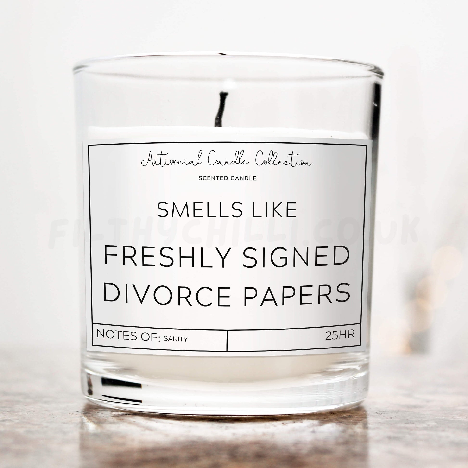 Smells Like Freshly Signed Divorce Papers candle