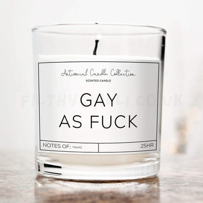 Gay as fuck candle