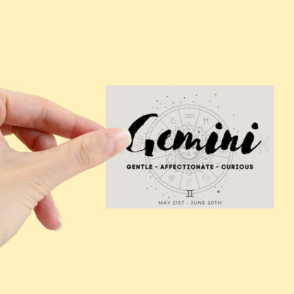 Gemini star sign candle label