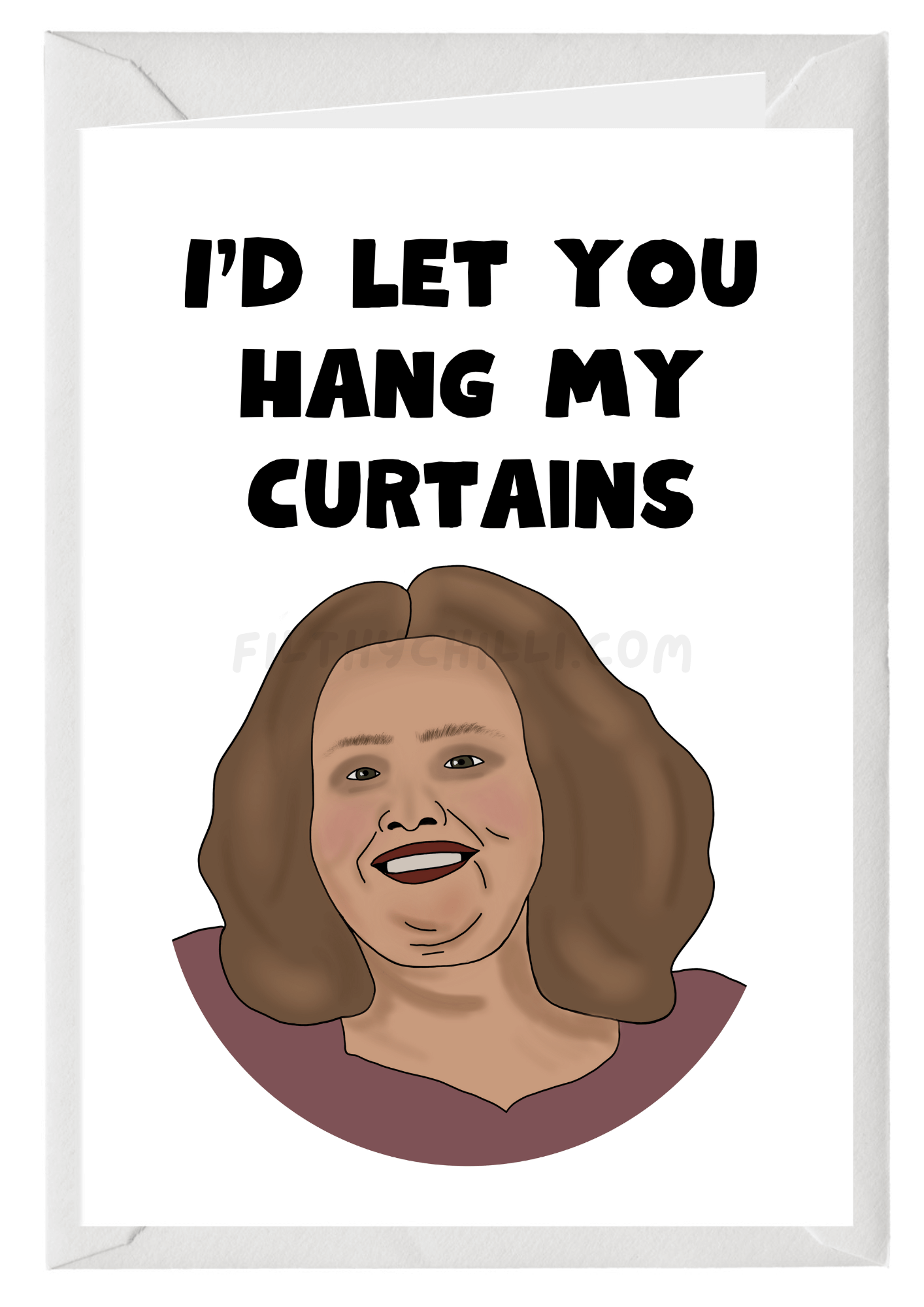 Hang My Curtains Card