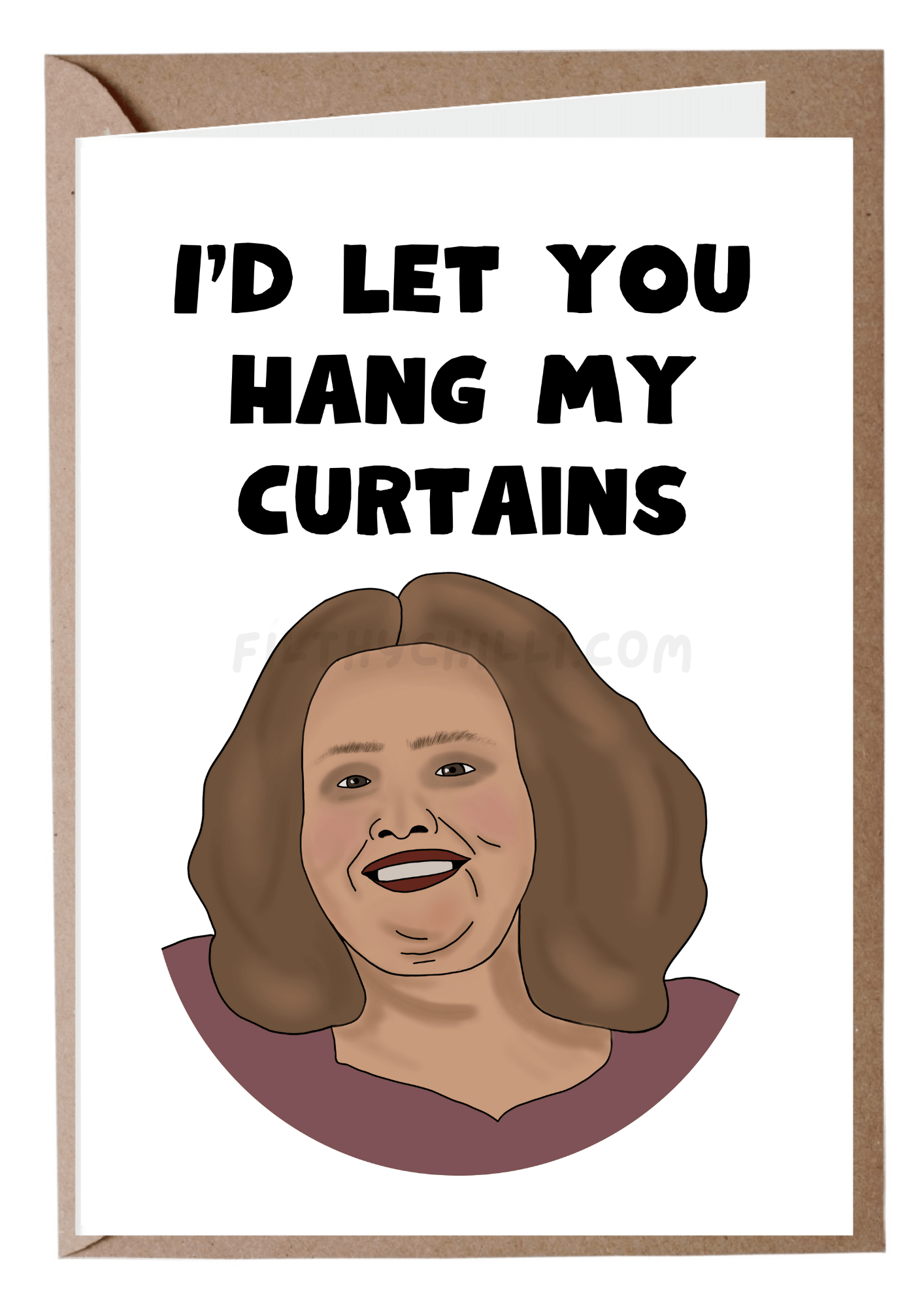 Hang My Curtains Card