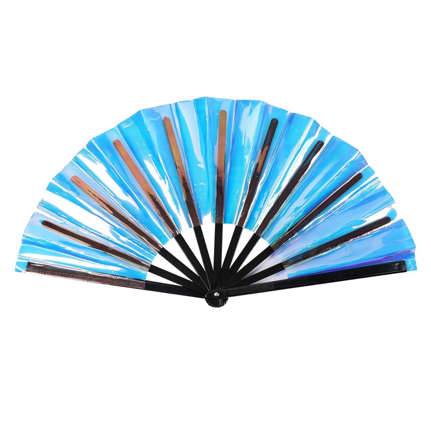 Festival Pride Party Huge Turquoise Holographic Cracking Fan