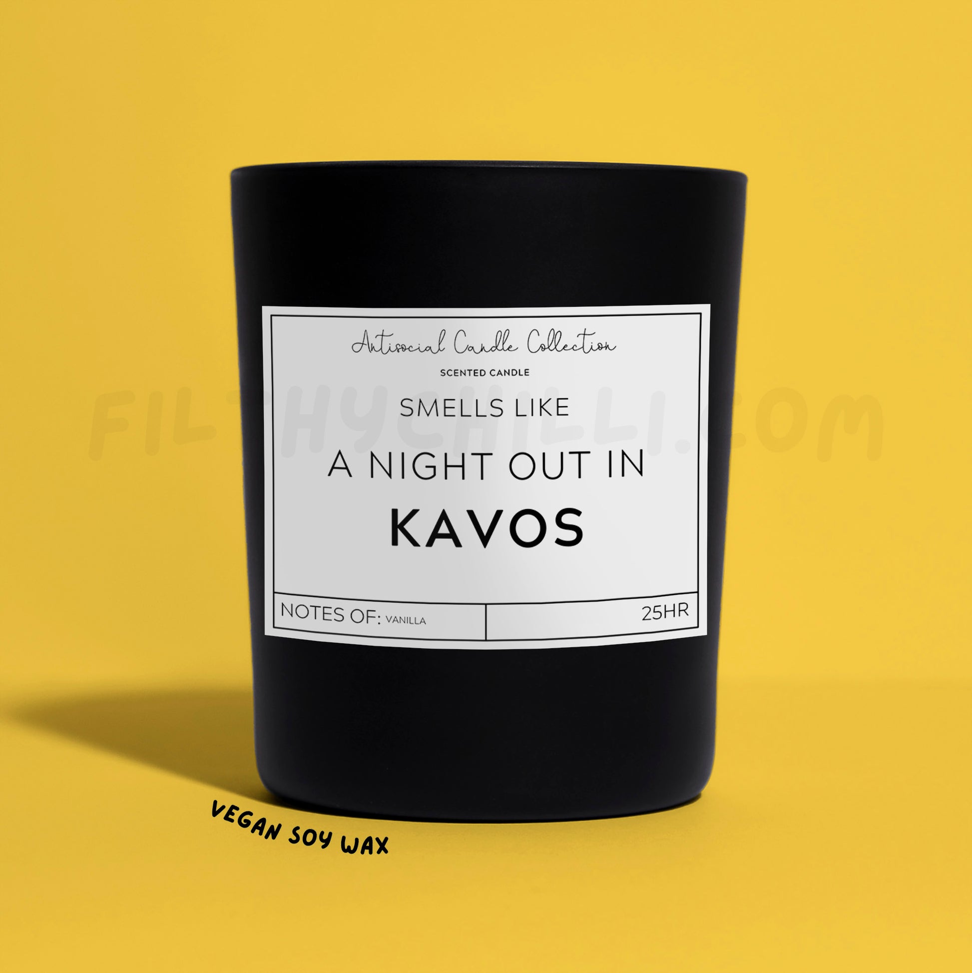 Smells Like A Night Out In Kavos Black Glass Soy Wax Candle