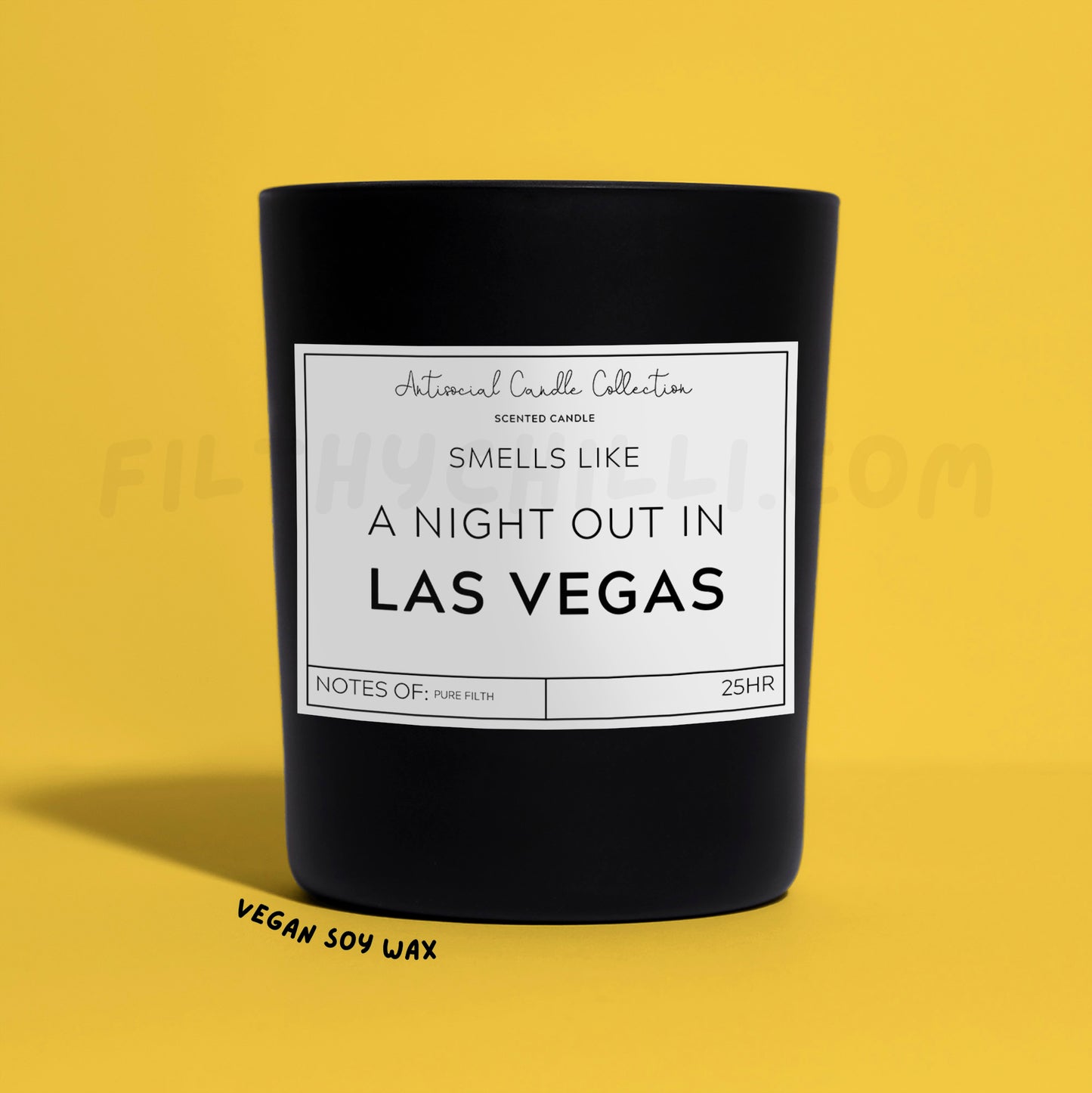 Smells Like A Night Out In Las Vegas Black Glass Soy Wax Candle