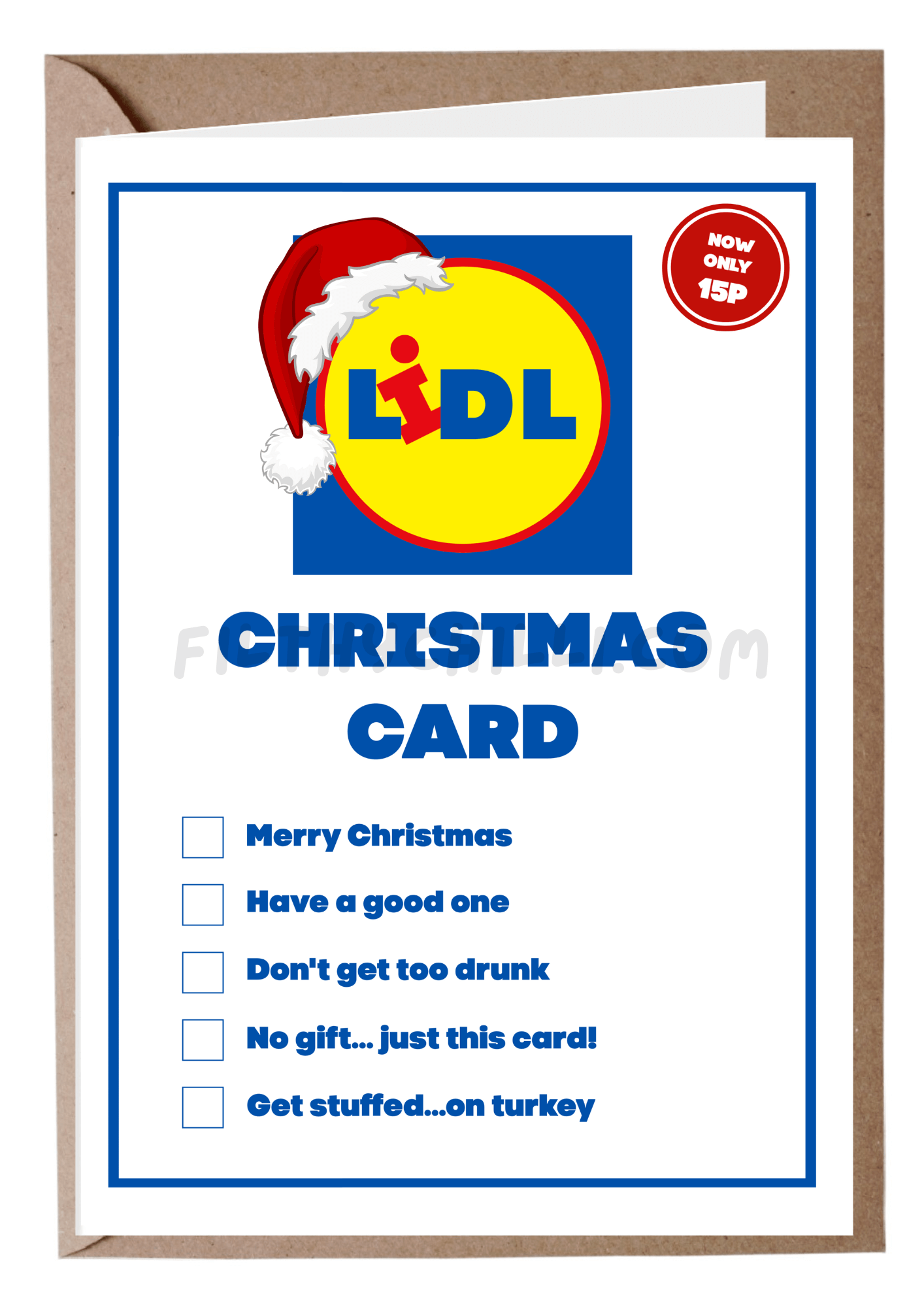 Lidl Tick Off Christmas Card