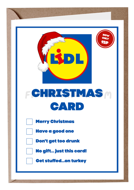 Lidl Tick Off Christmas Card