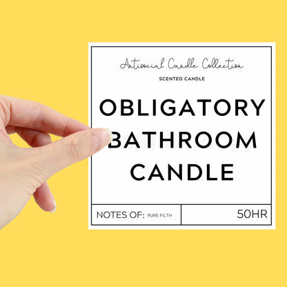 Obligatory bathroom XL candle label