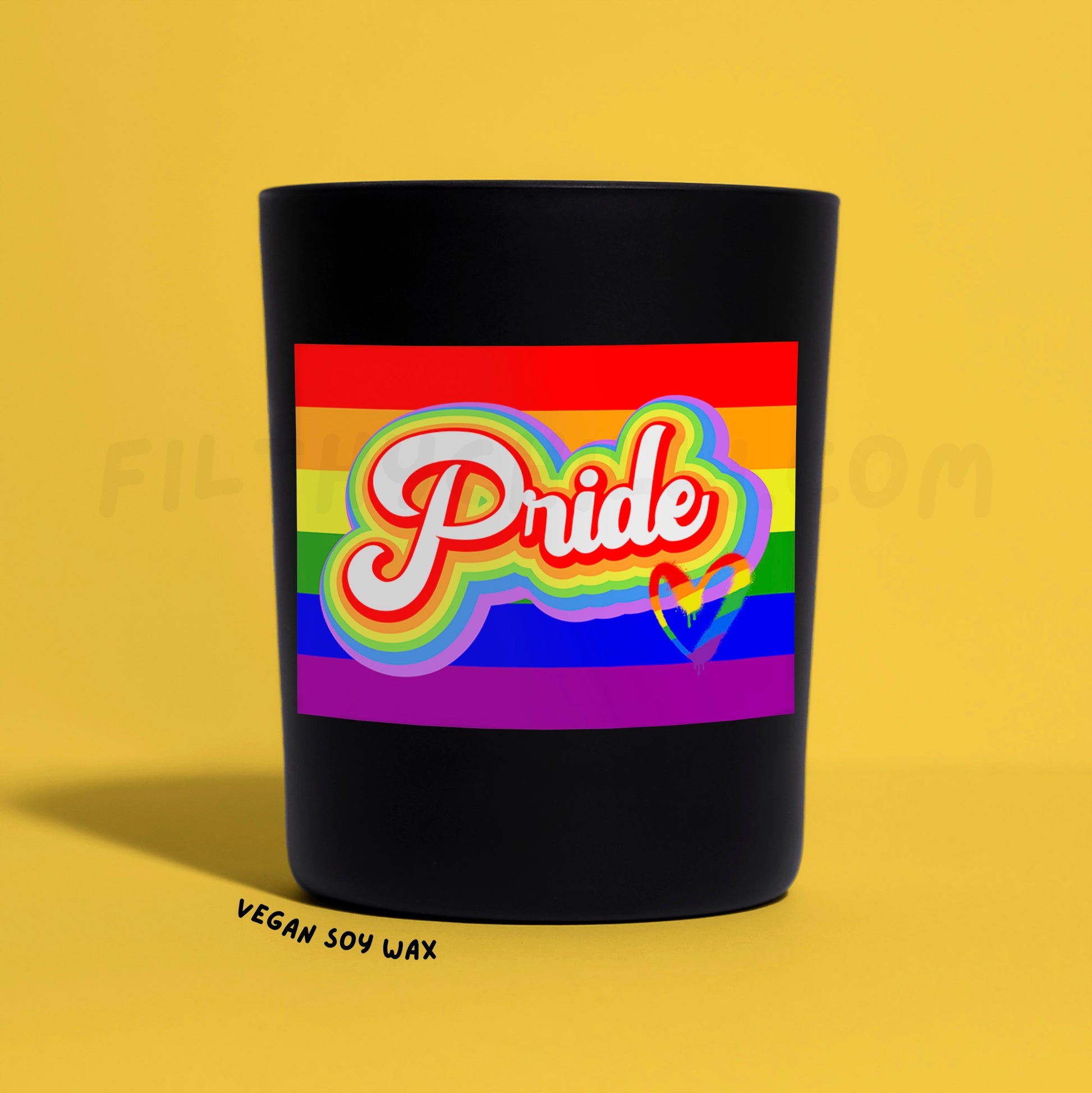 Pride Festival Black Glass Soy Wax Candle