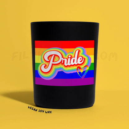 Pride Festival Black Glass Soy Wax Candle