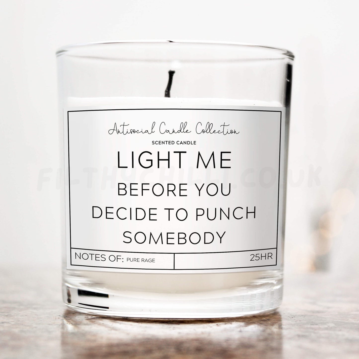 Light me before you decide to punch somebody candle 