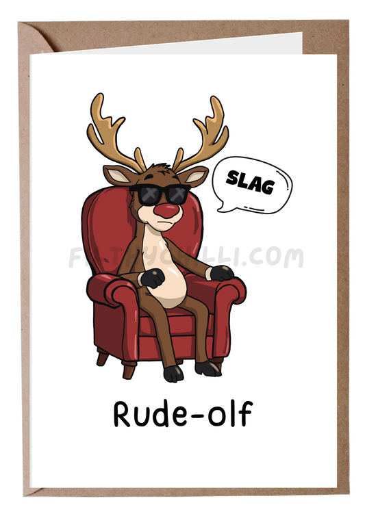 Funny Reindeer Christmas Card