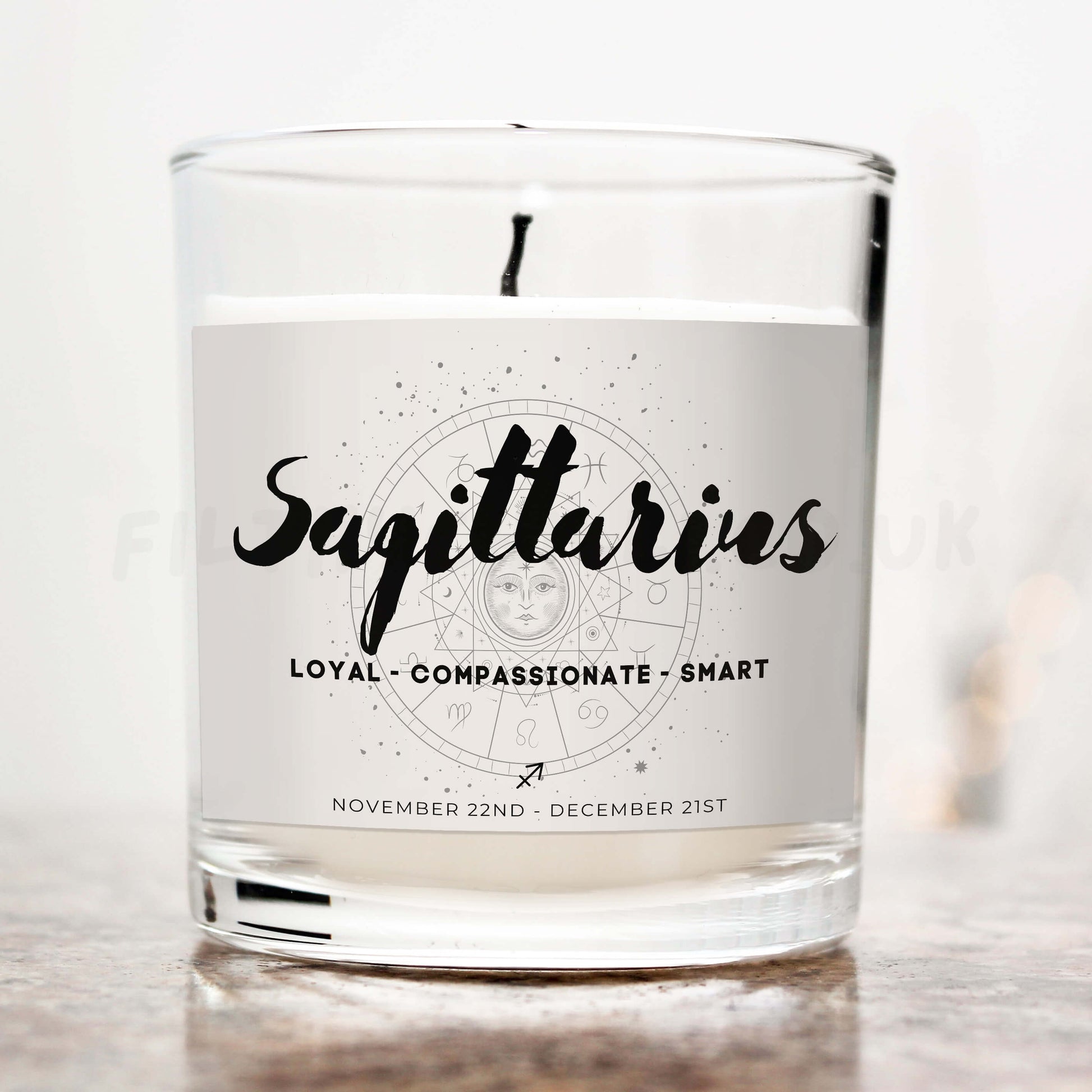 Sagittarius star sign candle 