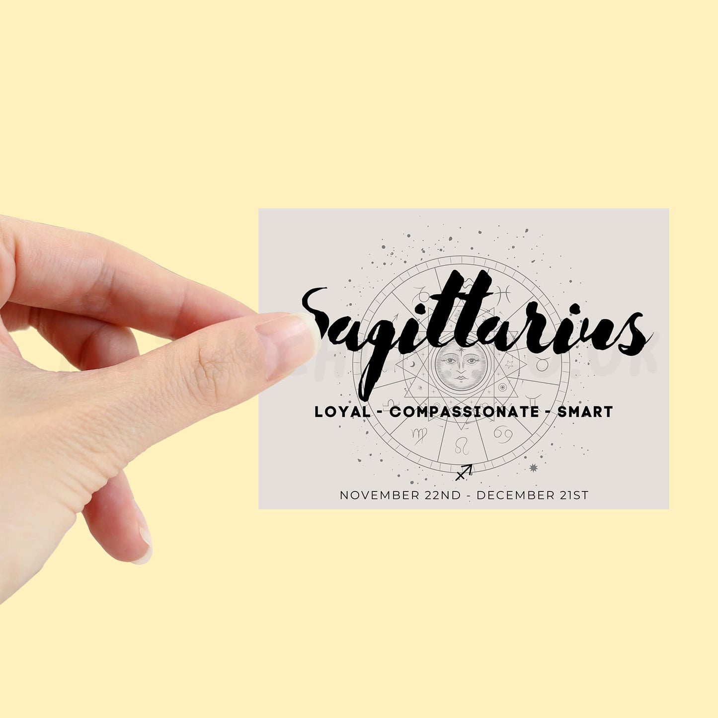 Sagittarius star sign candle label