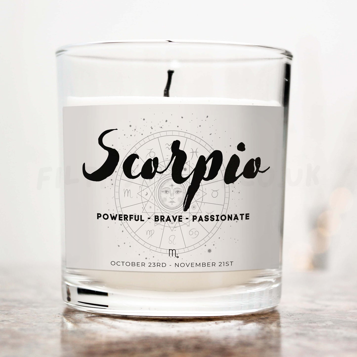 Scorpio star sign candle 