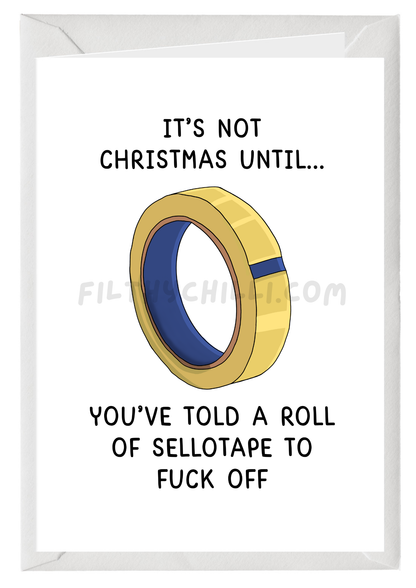 Funny Roll of Sellotape Christmas Card