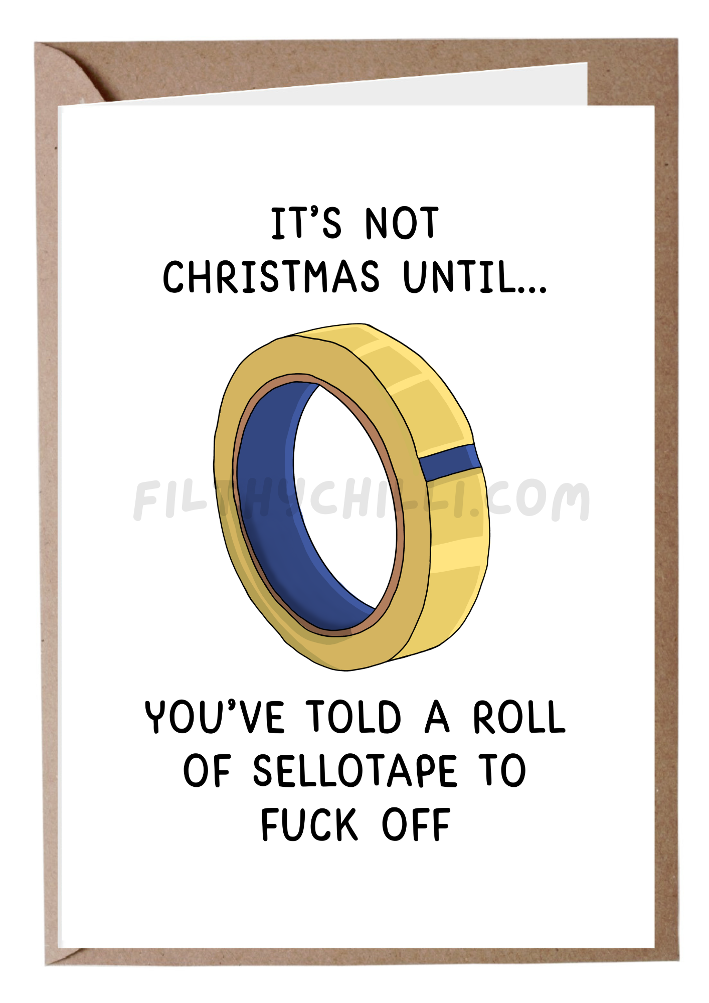 Funny Roll of Sellotape Christmas Card