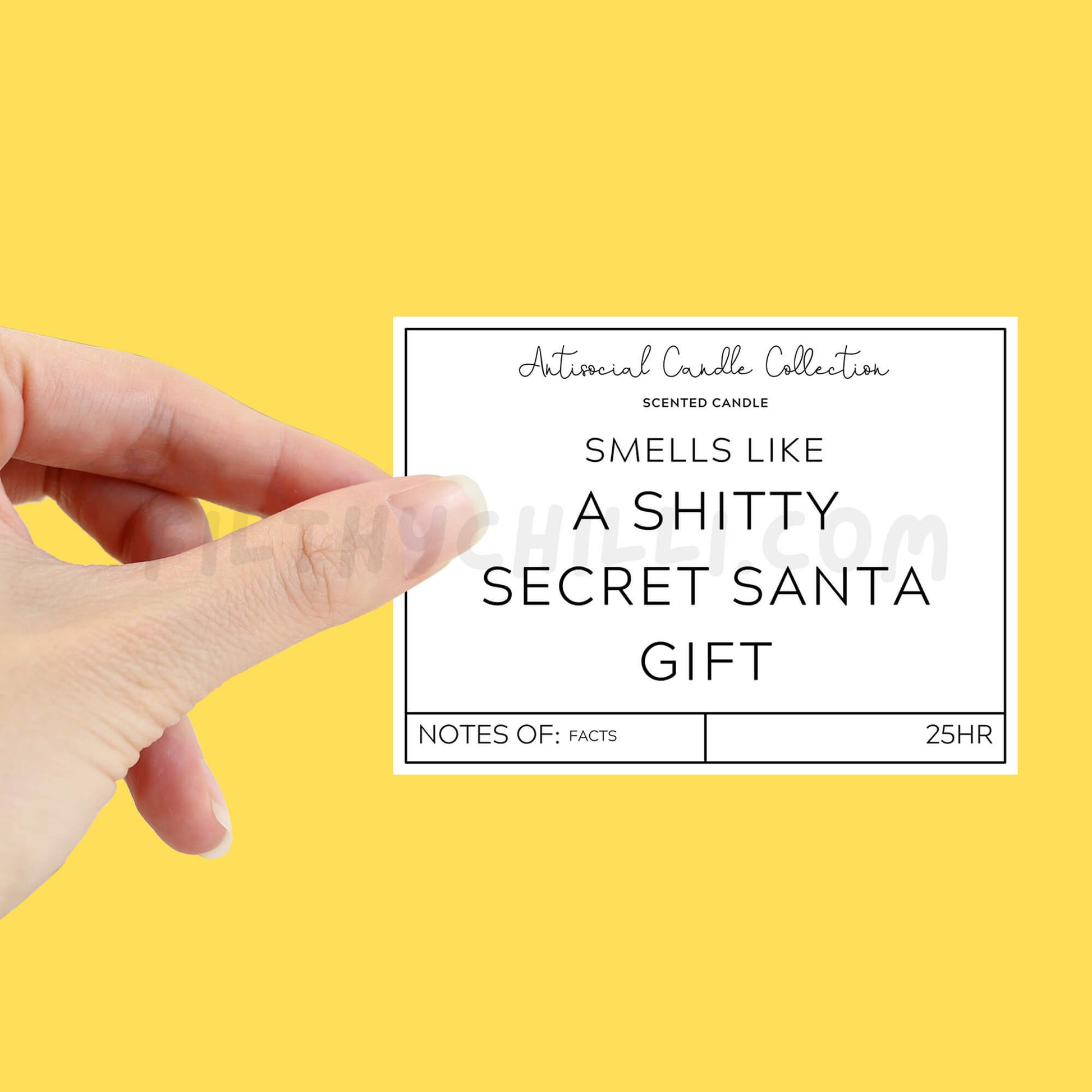 Smells Like A Shitty Secret Santa Gift Candle Label