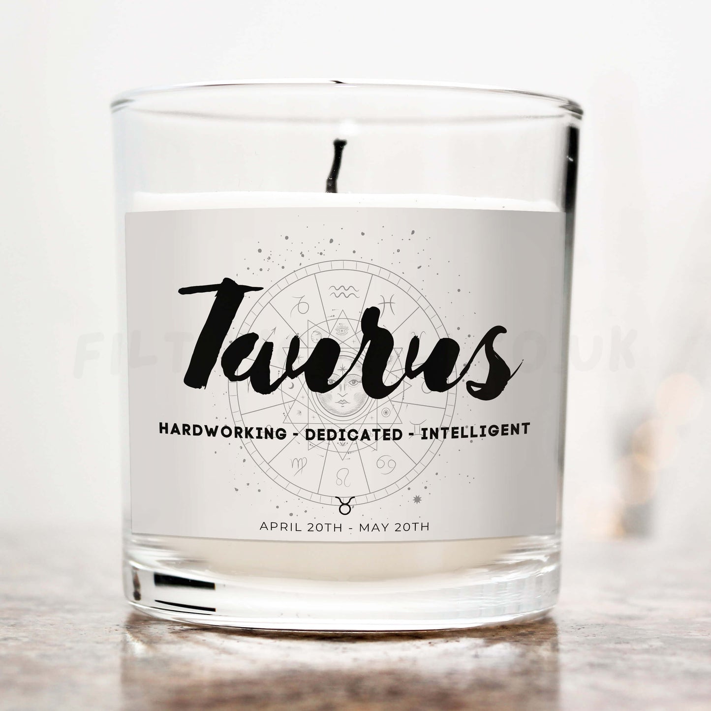 Taurus Star Sign Candle