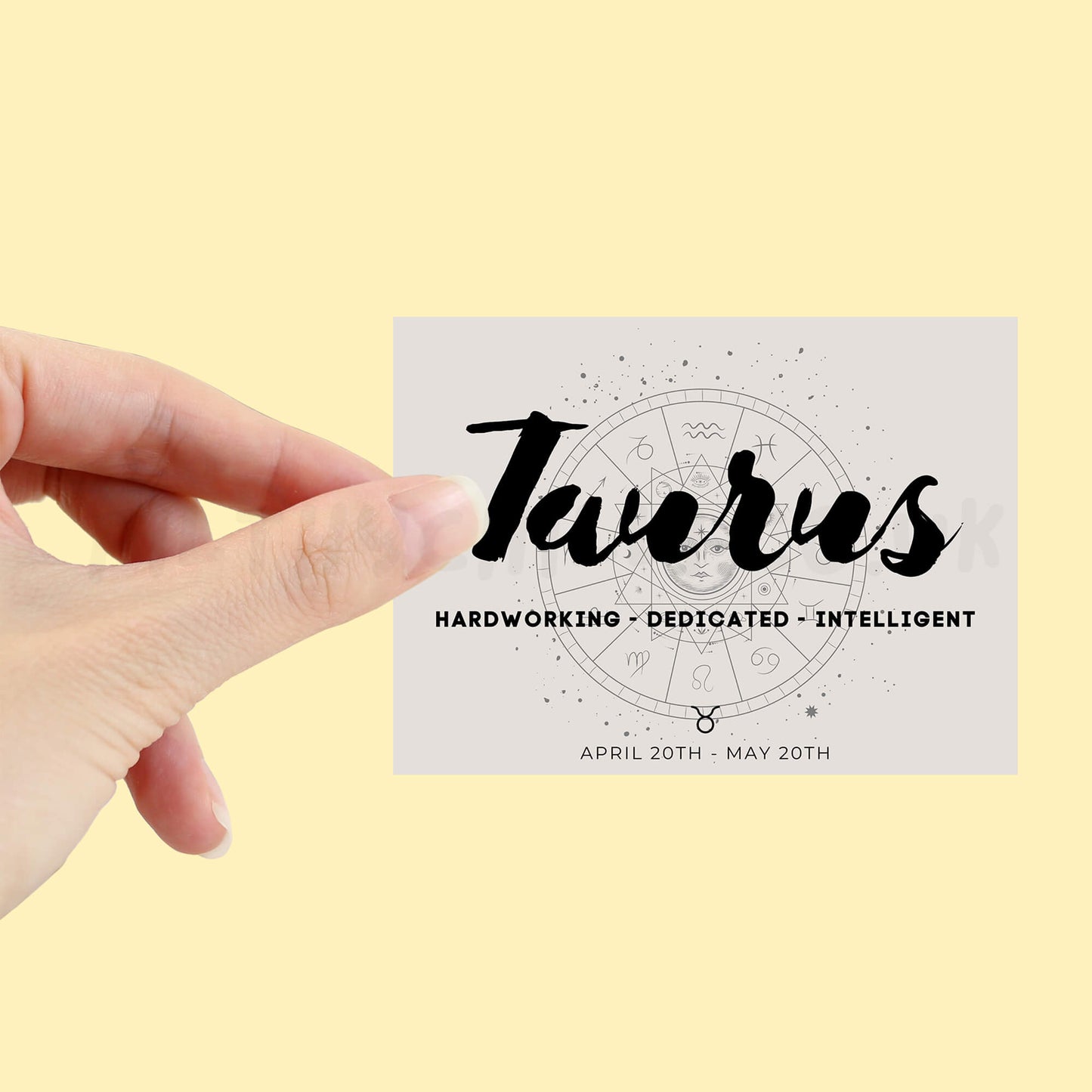 Taurus Star Sign Candle Label