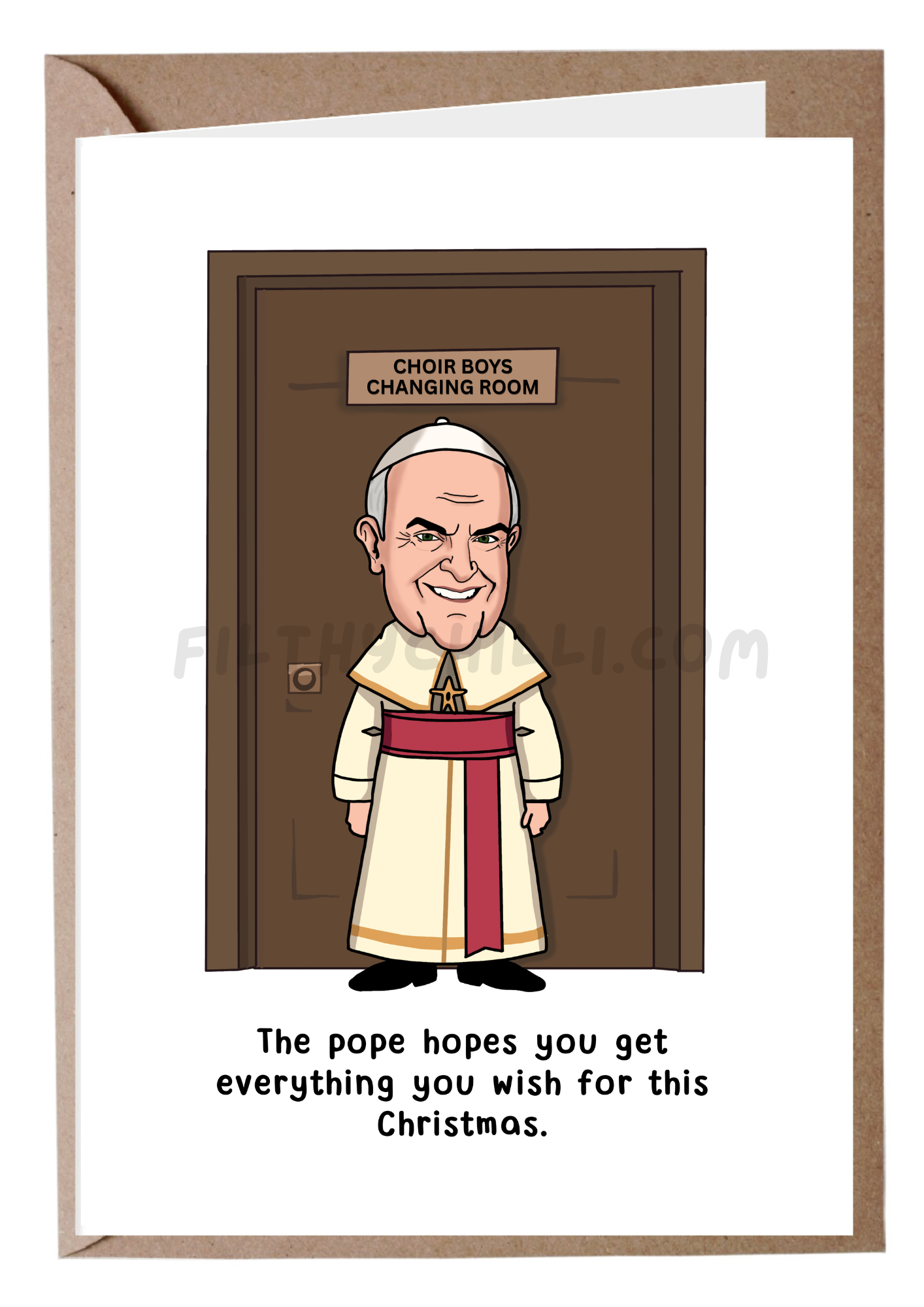 Funny Pope Christmas Card