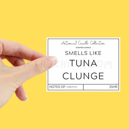 Smells Like Tuna Clunge Candle Label